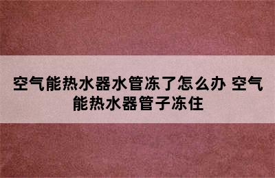 空气能热水器水管冻了怎么办 空气能热水器管子冻住